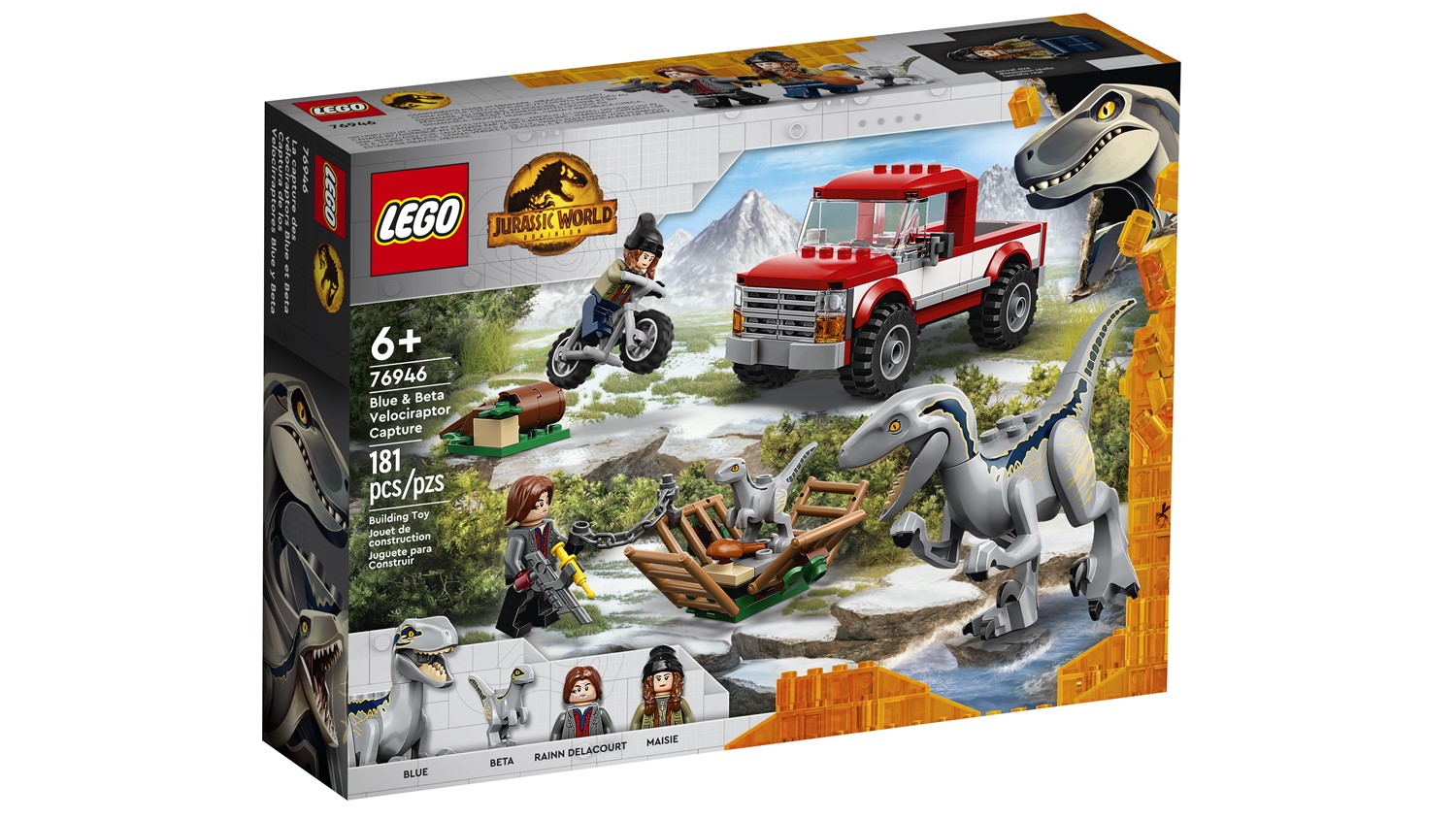LEGO Jurassic World 76946 schwytanie welociraptorów Blue i Bety